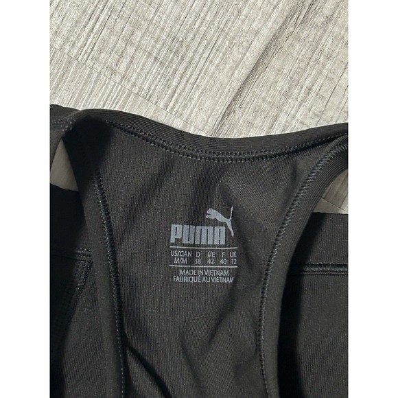Puma Black Womens Sports Bra Size Medium M Black/Gold Workout NWOT - Picture 4 of 6